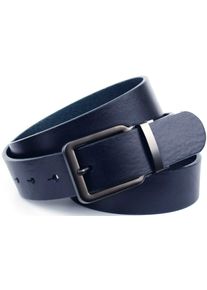 Lederg&uuml;rtel Anthoni Crown, Herren, Gr. 95, blau, Leder, unifarben, G&uuml;rtel Lederg&uuml;rtel, 3,5 cm breiter Casual-Volllederg&uuml;rtel