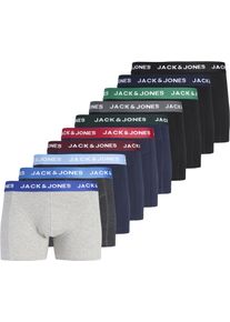 Jack & Jones Boxershorts JACK & JONES "JACFLOWER Microfiber mit Logobund, Blumenprint und Stretchkomfort", Herren, Gr. XXL, 10 Stk., schwarz pack:schwarz, navy blazer, navy blazer, dgm, lgm, navy blazer, navy blazer, schwarz, schwarz, Jersey, Obermaterial: 95% Baumwolle, 5% Elasthan, unifarben mit Farbeinsatz, k&ouml;rpernah, Unterhosen Boxershorts, eng anliegend, Microfaser, schnelltrocknend
