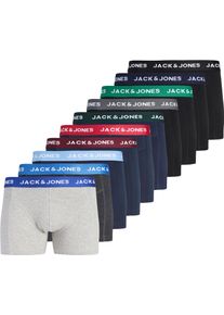 Jack & Jones Boxershorts JACK & JONES "JACFLOWER Microfiber mit Logobund, Blumenprint und Stretchkomfort", Herren, Gr. S, 10 Stk., schwarz pack:schwarz, navy blazer, navy blazer, dgm, lgm, navy blazer, navy blazer, schwarz, schwarz, Jersey, Obermaterial: 95% Baumwolle, 5% Elasthan, unifarben mit Farbeinsatz, k&ouml;rpernah, Unterhosen Boxershorts, eng anliegend, Microfaser, schnelltrocknend