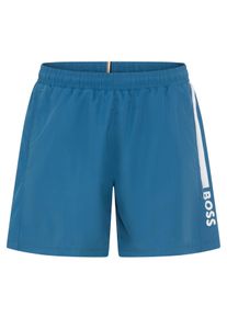 Badeshorts BOSS "Dolphin", Herren, Gr. XXL, N-Gr, blau (mittelblau), Microfaser, Polyester, Badehosen Badeshorts, mit seitlichem Kontraststreifen