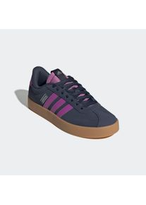 Sneaker adidas Sportswear "VL COURT 3.0", Damen, Gr. 38,5, blau (shadow navy, lila burst, silber metallic), Leder, Synthetik, Schuhe Sneaker, inspiriert vom Design des adidas samba