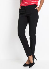Stretch-Hose bonprix, Damen, Gr. 46, N-Gr, schwarz, Web, Obermaterial: 71% Polyester, 25% Viskose, 4% Elasthan, slim fit, Hosen Stretch-Hose, mit Elasthan-Anteil, Slim Fit Passform, femininer Stil
