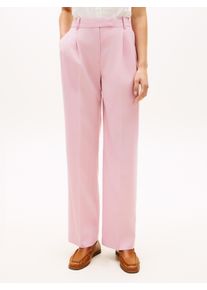Anzughose Tommy Hilfiger "TIMELESS WOOL RLXD STRT PANT", Damen, Gr. 46, N-Gr, bon. pink, Web, Obermaterial: 54% Polyester, 44% Wolle, 2% Elasthan, unifarben, relaxed fit kn&ouml;chellang, Hosen Anzughose, mit Wolle