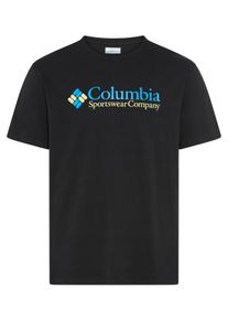 T-Shirt Columbia "CSC BASIC LOGO SHORT SLEEVE", Herren, Gr. S, schwarz, csc retro logo, Obermaterial: 60% Baumwolle, 40% Polyester, Shirts T-Shirt, kurze &Auml;rmel, sportlicher Stil, f&uuml;r Wandern und Trekking