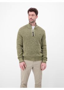Strickpullover Lerros "Herren Troyer in Twist-Struktur", Herren, Gr. S, nordic olive, 100% Baumwolle, ohne Ausschnitt, Pullover Strickpullover