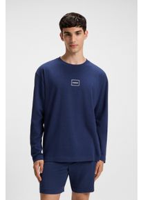 Langarmshirt HUGO UNDERWEAR "T-Shirt Laze Longsleeve", Herren, Gr. XL (54), blau (dunkelblau), Single Jersey, Obermaterial: 95% Baumwolle, 5% Elasthan, regular fit, Rundhals, eingesetzt normaler Saum, Shirts Langarmshirt, mit Rundhalsausschnitt