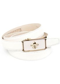 Lederg&uuml;rtel Anthoni Crown, Damen, Gr. 85, wei&szlig;, Leder, unifarben, G&uuml;rtel Lederg&uuml;rtel, Lederg&uuml;rtel mit filigraner Lilien-Schlie&szlig;e