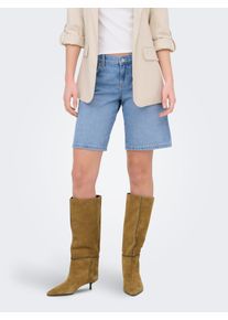 Jeansbermudas Only "ONLRHONA LW SHORTS DNM", Damen, Gr. XS, N-Gr, light blau denim, Denim/Jeans, Obermaterial: 100% Baumwolle, unifarben, kniefrei, Jeans Jeansbermudas
