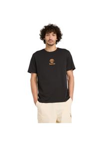 T-Shirt Timberland "Print Stack Logo Short Sleeve Tee", Herren, Gr. L, schwarz, Single Jersey, Obermaterial: 100% Baumwolle, unifarben, Rundhals, Shirts T-Shirt, sportlicher Schnitt, Kurzarm, f&uuml;r Sportmode und Casualmode