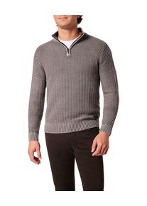 Strickpullover, Herren, Gr. 5XL, grau (dunkelgrau washed), Strick, Obermaterial: 100% Baumwolle, Pioneer Authentic Jeans, gemustert, regular fit taillenbedeckt, ohne Ausschnitt, Rippb&uuml;ndchen, Pullover Strickpullover, mit Strickmuster