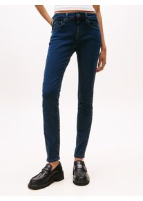 Skinny-fit-Jeans Tommy Jeans "SOPHIE LW SKN", Damen, Gr. 25, L&auml;nge 28, blau (denim blau schwarz), Denim/Jeans, Obermaterial: 98% Baumwolle, 2% Elasthan, unifarben, skinny fit kn&ouml;chellang, Jeans Skinny-fit-Jeans, mit Logo-Badge, in Kn&ouml;chell&auml;nge