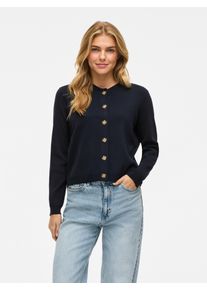 Strickjacke Vila "VIOSTRIA O-NECK L/S CARDIGAN - NOOS", Damen, Gr. XL, blau (navy blazer), Feinstrick, Obermaterial: 70% Viskose, 30% Polyester, unifarben, regular fit h&uuml;ftlang, Rundhals, Strickjacken Strickjacke