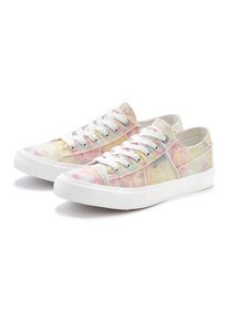 Sneaker ELBSAND "Schn&uuml;rschuh, Stoffschuhe, Textilschuhe, Turnschuh, Freizeitschuh", M&auml;dchen, Gr. 44, bunt (batik), Obermaterial: 100% Textilmaterial. Decksohle: 100% Textilmaterial. Futter: 100% Textilmaterial. Laufsohle: 100% Synthetik, used, Schuhe Sneaker, Schn&uuml;rhalbschuh aus Textil in modernem Used-Look VEGAN