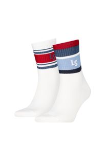 Levi's Sportsocken LEVI'S "LEVIS SHORT CUT LS PLCD SPORT STRIPE", Damen, Gr. 43-46, wei&szlig; combo, Baumwollmischung, elastisch, Socken Sportsocken, f&uuml;r Damen und Herren, Cotton-Mix, elastisch