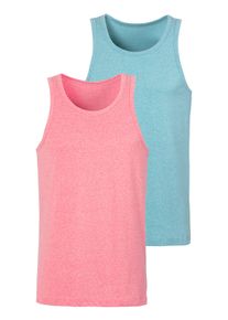 Tanktop John Devin, Herren, Gr. XL (56/58), bunt (rot, t&uuml;rkis meliert), Jersey, Obermaterial: 60% Baumwolle, 40% Polyester, meliert, unifarben, Basic, regular fit, Rundhals, Tops Tanktop, in sch&ouml;ner Melange-Optik