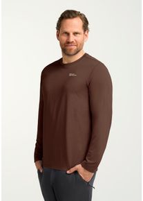 Rundhalspullover Jack Wolfskin "SKY THERMAL L/S M", Herren, Gr. L (52), hotchoc, Obermaterial: 100% Polyester, Pullover Rundhalspullover