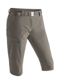 Caprihose Maier Sports "Inara slim 3/4", Damen, Gr. 46, Normalgr&ouml;&szlig;en, braun (schlamm), 90% Polyamid, 10% Elasthan, Hosen Caprihose, Damen Wanderhose, atmungsaktive Outdoorhose, 3/4 Hose mit 3 Taschen