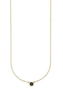 Kette mit Anh&auml;nger HECHTER PARIS "Schmuck Geschenk Silber 925 Halsschmuck Halskette Ankerkette Solit&auml;r", schwarz (gelbgoldfarben, schwarz), Halsketten, Damen, Silber 925 (Sterlingsilber), L: 45, Kette mit Anh&auml;nger, mit Zirkonia (synth.)