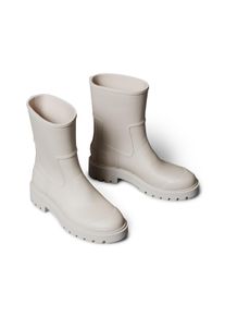Gummistiefelette Calvin Klein Jeans "MID RAINBOOT RUBBER", Damen, Gr. 42, hellgrau, Gummi, unifarben, Schuhe Gummistiefelette, Rainboots, Stiefelette, mit Logoschriftzug
