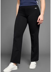 Jazzpants Kangaroos, Damen, Gr. 100, K + L Gr, schwarz, Jersey, Obermaterial: 95% Baumwolle, 5% Elasthan, kontrastfarbene Details, unifarben, schmal lang, Hosen Jazzpants, Bootcut gro&szlig;e Gr&ouml;&szlig;en, Topseller