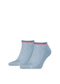 Sneakersocken Tommy Hilfiger "TH UNI TJ SNEAKER 2P ICONIC", Damen, Gr. 43-46, blau (light blau melange), Baumwollmischung, Socken Sneakersocken