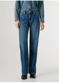Loose-fit-Jeans Pepe Jeans "LOOSE ST JEANS LW NICKY", Damen, Gr. 28, L&auml;nge 30, used blau, Denim/Jeans, Obermaterial: 66% Baumwolle, 34% Lyocell, loose fit lang, Jeans Loose-fit-Jeans, mit geradem Bein