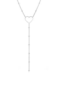 Y-Kette Elli "Halskette Y-Kette Kugelkette Herz Kombinierbar 925 Silber" Gr. 60, silber, Halsketten, Damen, ohne Stein, Silber 925 (Sterlingsilber), Y-Kette