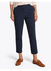Chinohose Tommy Hilfiger "CO STRETCH GMD SLIM CHINO", Damen, Gr. 36, N-Gr, blau (schwarz night navy), Web, Obermaterial: 98% Baumwolle, 2% Elasthan, unifarben, slim fit kn&ouml;chellang, Hosen Chinohose, mit Stretchanteil