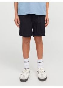 Jack & Jones Jogg-Bermudas JACK & JONES JUNIOR "JPSTJAIDEN JJCAMPAIGN HYBRID BONDI JNR", Jungen, Gr. 128, N-Gr, schwarz, Web, Obermaterial: 80% Baumwolle, 20% Leinen, unifarben, Hosen Jogg-Bermudas