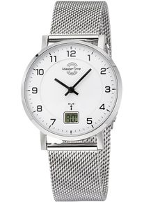 Funkuhr MASTER TIME "Advanced", silber (silberfarben, wei&szlig;), Armbanduhren, Damen, Funkuhr, Armbanduhr, Quarzuhr, Damenuhr, Datum