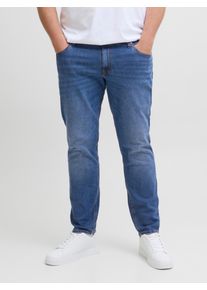 Jack & Jones PlusSize Slim-fit-Jeans "JJIGLENN JJORIGINAL MF 071 NOOS PLS", Herren, Gr. 44, L&auml;nge 30, blau (blau denim), Denim/Jeans, Obermaterial: 76% Baumwolle, 22% Polyester, 2% Elasthan, JACK & JONES PLUSSIZE, Abriebeffekte, slim fit kn&ouml;chellang, Jeans Slim-fit-Jeans