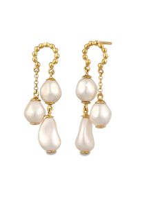 Paar Ohrstecker Elli Premium "Ohrringe Ohrstecker Synthetische Perlen Wei&szlig; 925 Sterling Silber" Gr. 38, gold, Ohrringe, Damen, Silber 925 (Sterlingsilber), Paar Ohrstecker