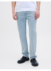 Jack & Jones Regular-fit-Jeans JACK & JONES "JJICLARK JJEVAN AM 795 NOOS", Herren, Gr. 31, L&auml;nge 30, blau (blau denim1), Denim/Jeans, Obermaterial: 69% Baumwolle, 30% Lyocell, 1% Elasthan, Abriebeffekte, regular fit normal, Jeans Regular-fit-Jeans