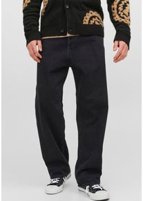 Jack & Jones Relax-fit-Jeans JACK & JONES "JJIALEX mit cleanem Look und Taschenvielfalt", Damen, Gr. 31, L&auml;nge 32, schwarz (schwarz denim), Denim/Jeans, Obermaterial: 100% Baumwolle, Abriebeffekte, relaxed fit lang, Jeans Relax-fit-Jeans, Baumwolle, relax fit