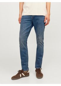 Jack & Jones Slim-fit-Jeans JACK & JONES "JJIGLENN Slim-Fit mit Stretch und praktischer 5-Pocket-Form", Herren, Gr. 36, L&auml;nge 32, blau (blau denim), Denim/Jeans, Obermaterial: 76% Baumwolle, 22% Polyester, 2% Elasthan, Abriebeffekte, slim fit kn&ouml;chellang, Jeans Slim-fit-Jeans, Baumwollmischung, slim fit