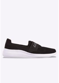 Slip-On Sneaker Lotto, Damen, Gr. 45, schwarz (schwarz, dunkelgrau), Synthetik, Textil, Schuhe Slip-On Sneaker, Slipper, Sommerschuhe