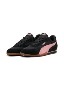 Sneaker Puma "BELLA DONNA NYLON", Damen, Gr. 40,5, Puma schwarz, rosy outlook, Leder, Synthetik, Schuhe Sneaker, Low-Profile-Sohle, leicht profiliertes Laufsohlenprofil, Schn&uuml;rung