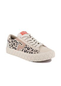 Sneaker Palladium "ACE LO MIX WILD S", Damen, Gr. 43, tropisand, leopard, Leder, Synthetik, Schuhe Sneaker