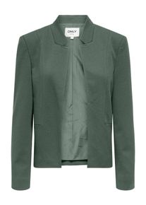 Kurzblazer Only "ONLEMILLIA LIFE L/S OPEN BLAZER CC TLR", Damen, Gr. 40, laurel wreath, Web, Obermaterial: 74% Polyester, 22% Viskose, 4% Elasthan, unifarben, regular fit normal, Blazer Kurzblazer, mit Stehkragen