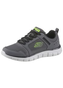 Sneaker Skechers "TRACK-KNOCKHILL", Herren, Gr. 43, grau (grau, schwarz), Leder, Textil, Schuhe Sneaker, mit gepolsterter Innensohle, Freizeitschuh, Halbschuh, Schn&uuml;rschuh