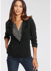 Kurzblazer soyaconcept "SC-DANIELA 1", Damen, Gr. XXL, schwarz, Web, Obermaterial: 73% Polyester, 24% Viskose, 3% Elasthan, gepflegt, unifarben, tailliert normal, tiefer V-Ausschnitt, Blazer Kurzblazer, ein modisches Basic, Topseller