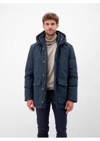 Wintermantel Lerros "Herren Wintermantel mit Kapuze", Herren, Gr. S, blau night, 100% Polyester, M&auml;ntel Wintermantel