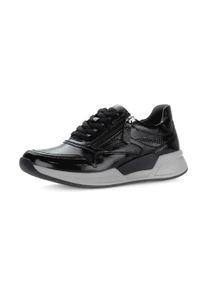 Keilsneaker ROLLINGSOFT, Damen, Gr. 40, schwarz, Lackleder, gl&auml;nzend, Schuhe Keilsneaker, Schn&uuml;rschuh, Halbschuh, Freizeitschuh mit seitlichem Rei&szlig;verschluss