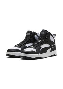Sneaker Puma "RBD BREAK MID", Herren, Gr. 45, schwarz-wei&szlig; (Puma wei&szlig;, Puma schwarz, Puma wei&szlig;), Leder, mehrfarbig, Schuhe Sneaker, kn&ouml;chelhoch, mit Gummilaufsohle, Obermaterial aus Leder
