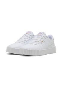 Sneaker Puma "CARINA 3.0 PS", M&auml;dchen, Gr. 32, Puma wei&szlig;, Puma gold, Synthetik, unifarben, Schuhe Sneaker, mit Schn&uuml;rung, mit SOFTFOAM+ Einlegesohle