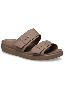 Pantolette Crocs "Brooklyn Buckle Low", Damen, Gr. 41, hellbraun, latte, Croslite&trade;, unifarben, Schuhe Pantolette, Sommerschuh, Strandschuh, Hausschuh mit Softfu&szlig;bett