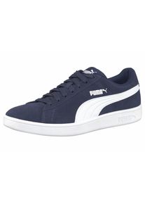 Sneaker Puma "Puma Smash v2", Herren, Gr. 44, schwarz-wei&szlig; (peacoat, Puma, wei&szlig;), Leder, Schuhe Sneaker, aus Leder und Synthetik, atmungsaktiv, mit Schn&uuml;rung