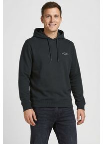 Jack & Jones Kapuzensweatshirt JACK & JONES "JJCOLLEGE LOGO SWEAT HOOD", Herren, Gr. XS, schwarz, Sweatware, Obermaterial: 80% Baumwolle, 20% Polyester, unifarben, relaxed fit h&uuml;ftlang, Rundhals, Rippb&uuml;ndchen, Sweatshirts Kapuzensweatshirt