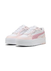 Sneaker Puma "KARMEN II IDOL", Damen, Gr. 40,5, Puma wei&szlig;, poised pink, jasmine flower, Leder, Schuhe Sneaker, mit robustem Plateau-Aufbau, mit SoftFoam+ Einlegesohle, aus Leder, Topseller