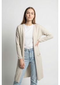 Strickjacke Only CARMAKOMA "CARNEW ESLY LS OPEN LONG CARDIGAN NP KNT", Herren, Gr. M, nacreous cloud detail:melange, Strick, Obermaterial: 50% Viskose, 27% Nylon, 23% Polyester, meliert, ca. Mitte Wade, tiefer V-Ausschnitt, Rippstrickb&uuml;ndchen, Strickjacken Strickjacke, Viskosemischung